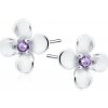 Olivie Stříbrné náušnice KVÍTEK VIOLET 9509 Ag 925; ≤0,9 g.