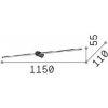 Ideallux Ideal Lux LED nástenné svetlo Filo, biele, šírka 115 cm, kov - 327778
