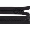 Kostený zips 4 mm deliteľný s krúžkom dĺžka 40 cm - čierna