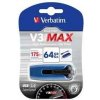 Verbatim USB flash disk, USB 3.0 (3.2 Gen 1), 64GB, V3 MAX, Store N Go, modrý, 49807, USB A, s výsuvným konektorom