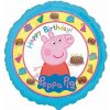 Foliový balónik Prasiatko Peppa Happy Birthday modrý - 43 cm