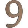 PSG 64.149 - hliníková 3D číslica 9, číslo na dom, výška 190 mm, hnedá