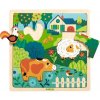 Djeco Drevené puzzle Na farme, 15 dielikov