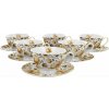 Porcelánové šálky na kávu a čaj s tanierikmi DUO FLORAL EXCLUSIVE ENGLISH ROSES 250 ml 6 ks.