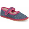 Beda barefoot detské prezúvky Širší typ baleríny Denim Pink šedé/ružové