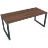 Pracovný stôl UNI O, 180x75,5x80 cm, orech/čierna