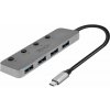LINDY 43383 4 porty USB-C® (USB 3.1) MultiPort húb sivá; 43383