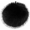 Kožušinová brmbolca s pútkom Ø6 cm - čierna