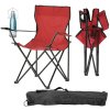 TURISTICKÁ/RYBÁRSKA SKLÁDACIA STOLIČKA ČERVENÉ 50X50X80 CM