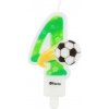 Tortové sviečky zelená s futbalovou loptou 4 (7,8cm)