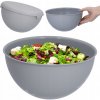 Miska s plastovým vekom na chipsy, šaláty, grilovanie, sivá misa VEĽKÁ 3L