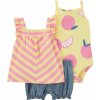 CARTER'S Set 3dielny tričko na ramienka, body na ramienka, kraťasy Pink Orange dievča 9m