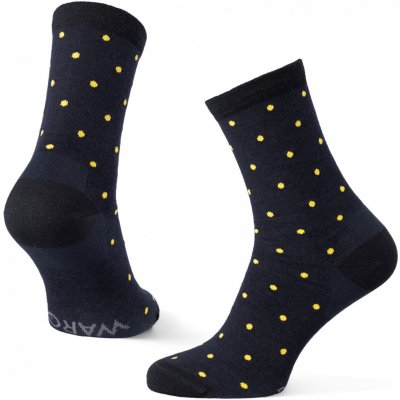 Warg ponožky Happy Merino M Mini Dots modrá/žlutá