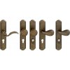 MP KOVANIE MI - LYON / RAMA Povrch: AN - antik bronz, Rozteč: 92 mm, Prevedenie: kľučka / kľučka s PZ otvorom PLUS (otvor pre vložku s prekrytím)