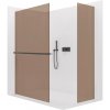 CERANO - Sprchová zástena Walk-in Crystal TL/P - 8 mm - bezvzperový systém + polička/držiak na uteráky - čierna matná, bronzové sklo - 130x60x200 cm