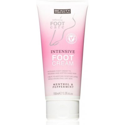 Beauty Formulas Menthol & Peppermint hydratačný zjemňujúci krém na nohy 100 ml