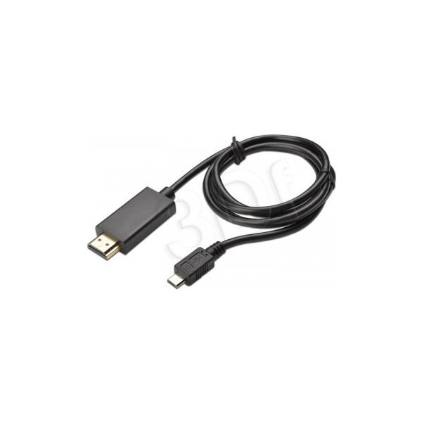 USB kábel Assmann AK-300307-010-S USB2.0 MHL PASÍVNY TYP MICROUSB B/USB A M/F, 1m, černý