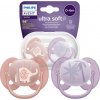Avent Philips šidítko Ultrasoft Premium Zvířátko 2 ks ružová/oranžová