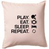 Stolný tenis - eat sleep - Vankúš 50x50 - 50x50 - Vrátane výplne ( Svetloružová )
