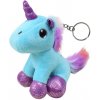 Plyšový Jednorožec Prívesok Modrý 12cm s Kovovým Krúžkom