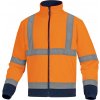 DELTA ZENITH / Unisex reflexná fleecová bunda - fluo oranžová/nám. modrá XL