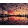 Diamondi Diamantové maľovanie - VÝCHOD SLNKA NAD PRÍSTAVOM Rámovanie: vypnuté plátno na rám, Rozmer: 40x50 cm