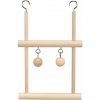 Dvojitá drevená hojdačka s guľôčkami 12x20cm