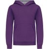 Kariban Mikina Kariban K453 s kapucí, kontrastní, dětská COT20K453u55w3-purple/oxfo 10-12 Purpurová/šedá