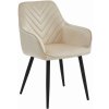 Textilomanie Jedálenské kreslo NANA VELVET, krémové
