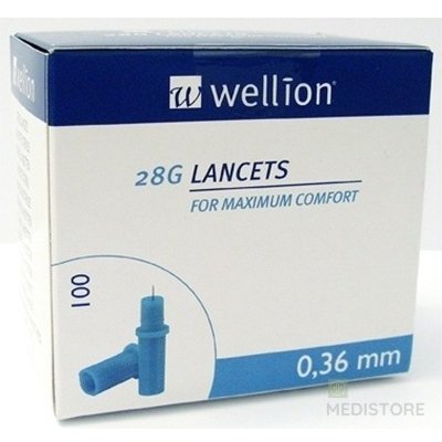 Wellion LANCETS 28G Lanceta sterilná priemer 0,36 mm 1x100 ks