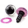 Pro Háčkování Oči bezpečnostní třpytivé světle růžové, 10 mm