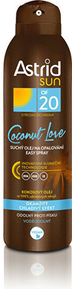 Astrid Sun Coconut Love Dry Easy Oil Spray SPF20 suchý olej na opalování 150 ml