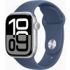 Apple Watch Series 10 46 mm strieborný hliník s denimovým športovým remienkom S/M MWWL3QC/A