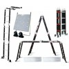 InternetovaZahrada - Multifunkčný hliníkový rebrík Premium - čierny
