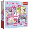 Trefl Puzzle Veselé kočičky 4v1 (35,48,54,70 dílků) - Trefl