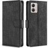 Peňaženkové kožené puzdro Crocodile na Motorola Moto G13 / G23 / G53 5G - Čierna