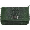 Talianska kožená kabelka potlač krokodíl 439 tmavozelená Zelená