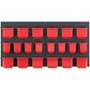 PK Group Závesný panel s 20 zásobníkmi 800x165x400 mm červenočerný