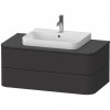 Duravit Happy D.2 skrinka 100x55x40.8 cm závesná kúpeľňová skrinka pod umývadlo grafitová HP496108080