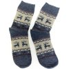 Vlnené modré ponožky VIANOCE