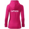 Camper nápis - Mikina dámska trendy zipper s kapucňou - L ( Purpurová )