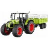 DOUBLE E RC traktor Claas Axion 870 1:24 s vyklápacím prívesom, zvuky, svetlá