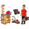 Smoby Set pekáreň s koláčmi Baguette&Croissant Bakery s elektronickou pokladňou a kamión s pracovným kufríkom Black&Decker