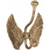 Clayre & Eef Zlatý antik nástenný kovový háčik anjelské krídla - 12*6*13 cm - Clayre & Eef
