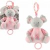 Teddies Medveď koala hrkálka plyšová 19cm záves na post./kocka prírodná hračka stroj ružová