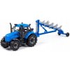 Poľnohospodársky traktor s pluhom Polesie Progress 91291 čierno-modrý