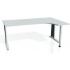 Pracovný stôl Flex, ergo, ľavý, 180x75,5x120 (80x40) cm, sivá/kov