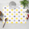 Biante Detské bavlnené prestieranie na stôl Sandra SA-203 Žlto-sivé hviezdy 30x40 cm