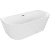 Mexen Oval, voľne stojaca nástenná vaňa 160 x 80 cm, biela, zlatý lesklý prepad, 52671608000-50