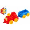 Teddies Lokomotiva/Vlak s vagonem plast v síťce 21x13x22cm 12m+